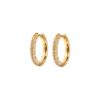 Emilia Medium stone covered hoops White - Emilia By Bon Dep