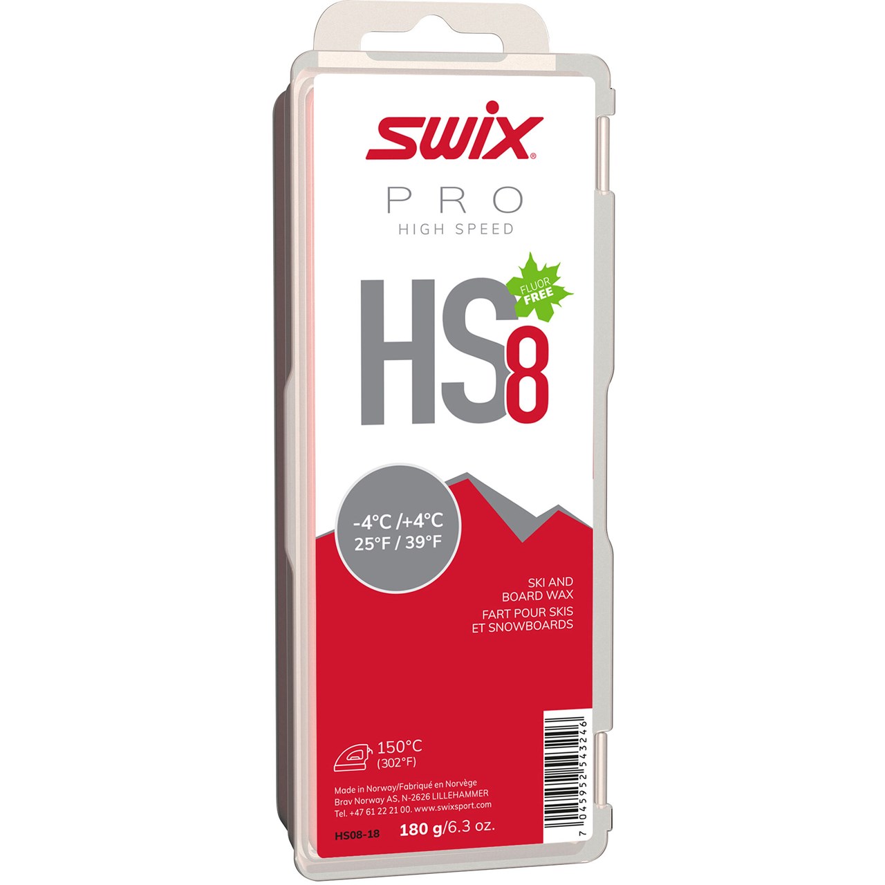 Swix HS8 Red -4 to 4 180g