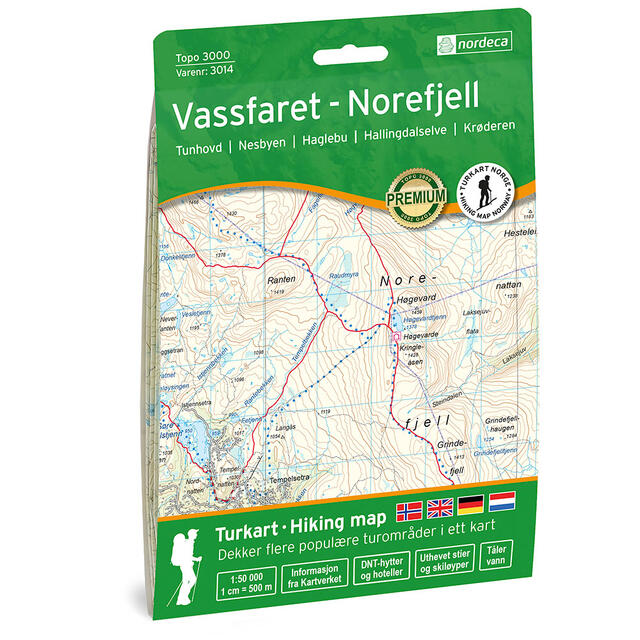 Kart Vassfaret-Norefjell