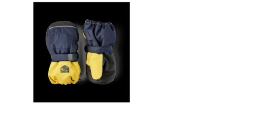 Hestra Baby zip long mitt navy yellow