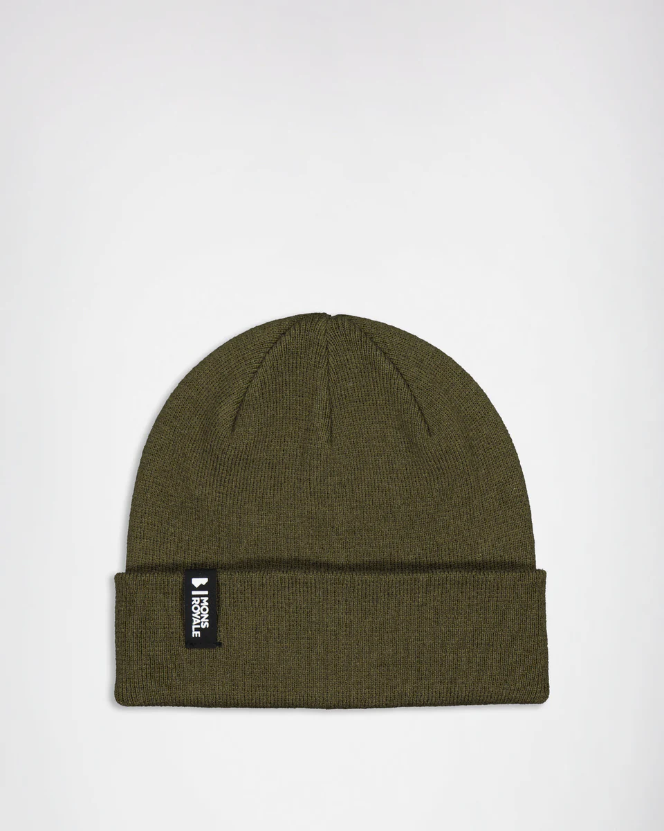 Mons Royale McCloud Beanie Dark Olive