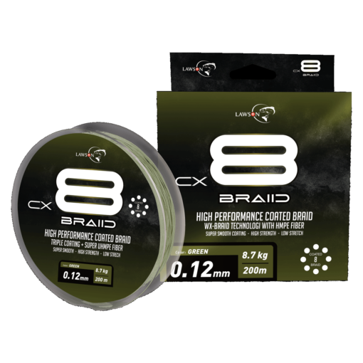 Lawson CX8 Braid Green Coated 200m