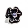 Ring stor blomst m/Perle