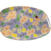 Melanin stor rektangulær tallerken lilla m/blomster