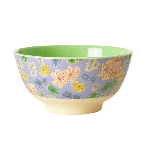 Bolle 15cm lilla m/Blomster