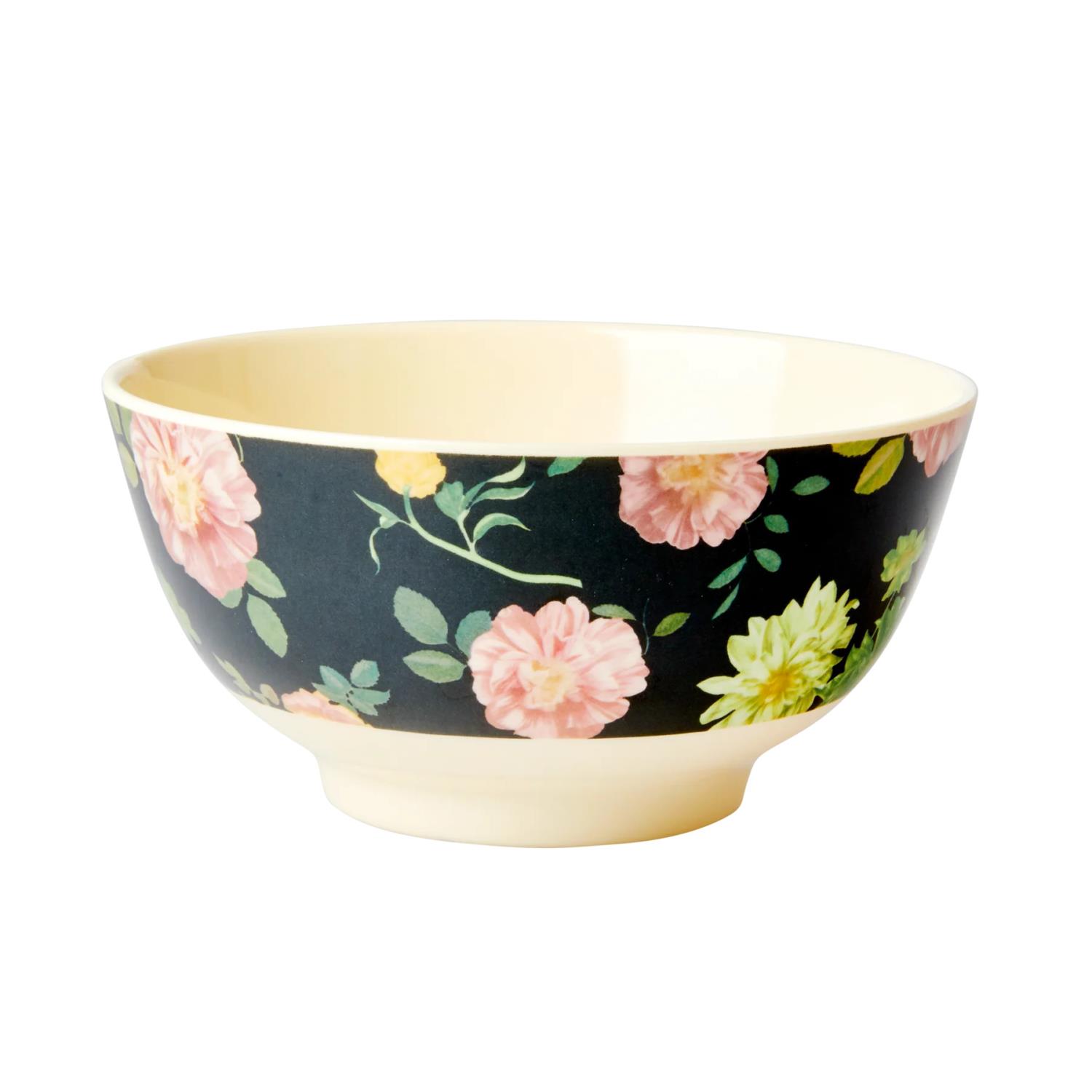 Bolle 15cm svart m/blomster