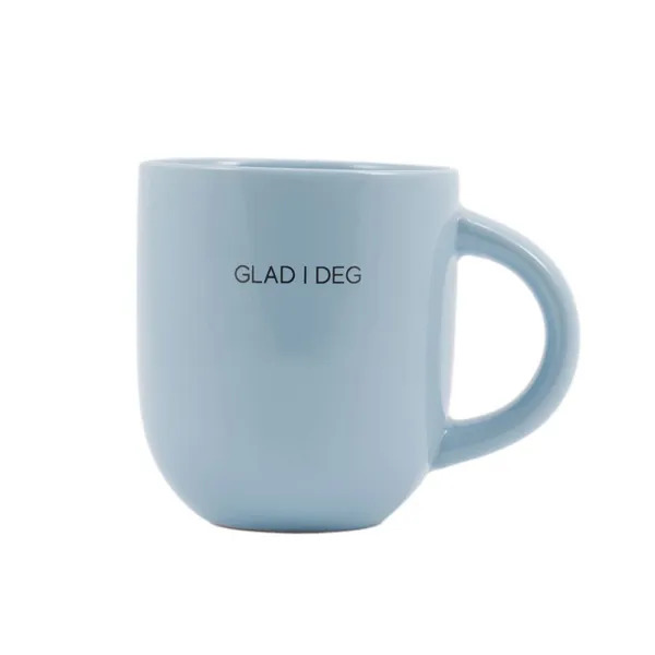 Blå kopp "Glad i deg"