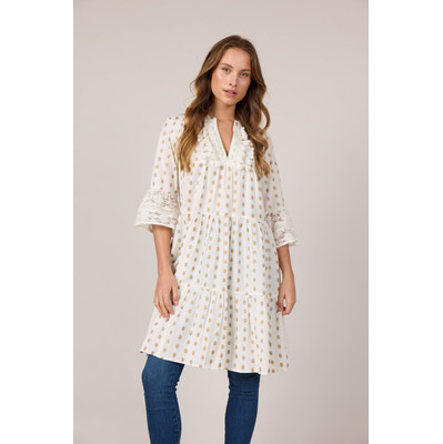 Boho prikkete kjole