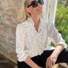 Lace lux bluse m blonde
