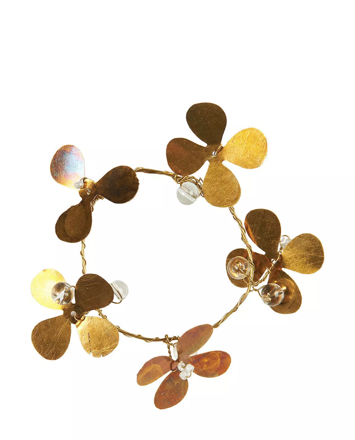 Servietring m/messingblomst