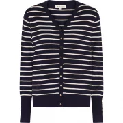 Basic stripete cardigan - Blå