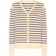 Basic stripete cardigan - Hvit