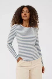 Ribba Stripete Genser -BLå