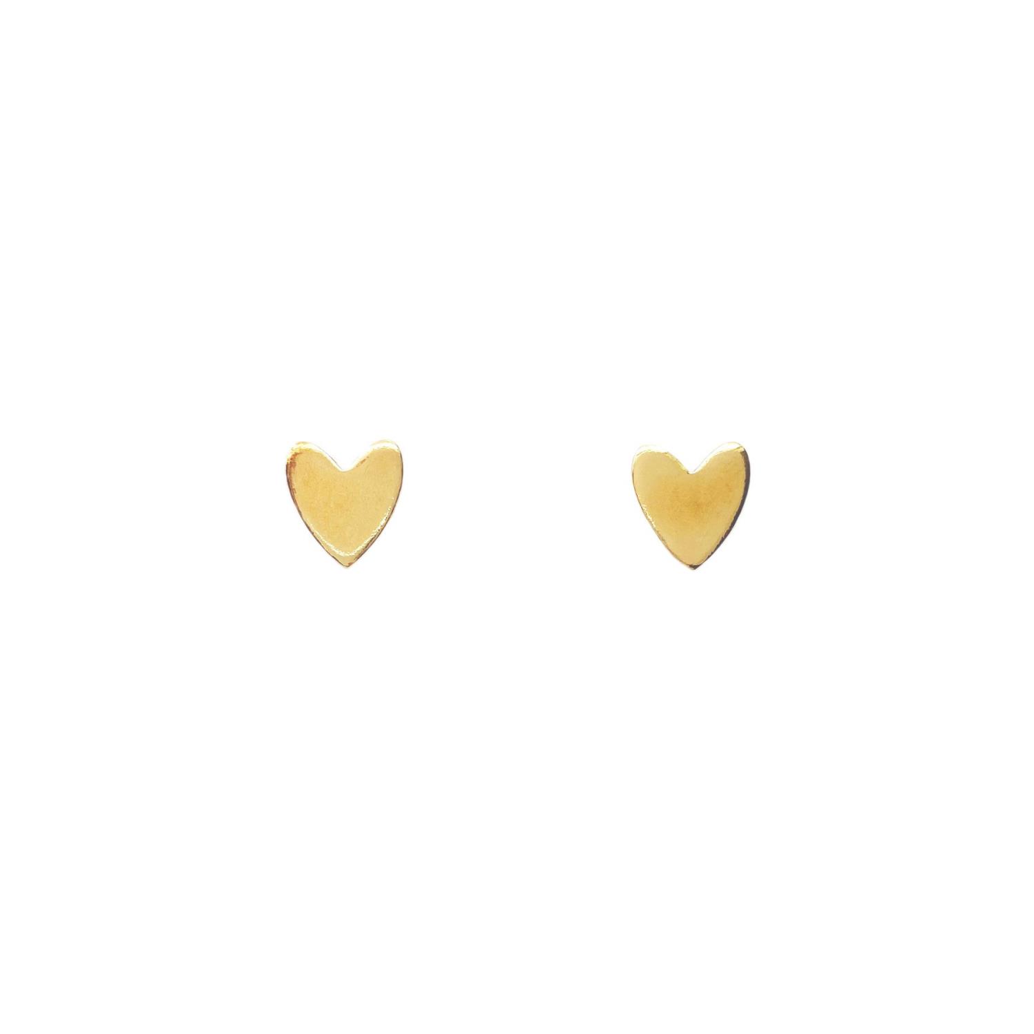 Miracle Heart Stud Goldtoned Brass