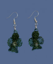 Juweel Leaf green wire earrings