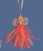 Juweel Rose wire & coral feathers pendant