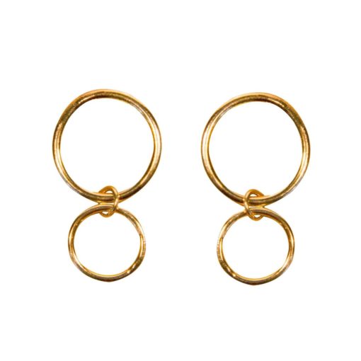 Violet Earrings Goldtoned Brass