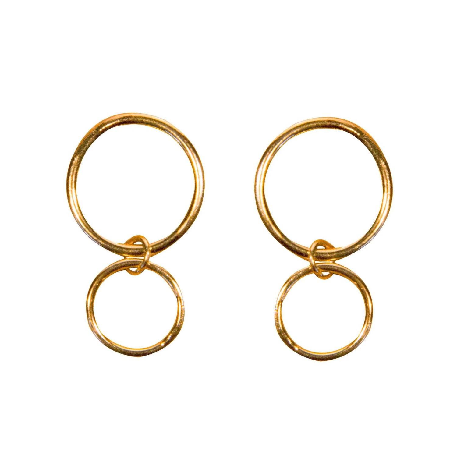 Violet Earrings Goldtoned Brass