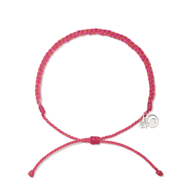 4Ocean Pink Multi Classic Braided Anklet