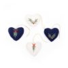 Others Christmas Hearts Blue/White 4pk