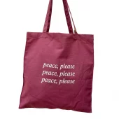 Totebag Peace, Please (Maroon)
