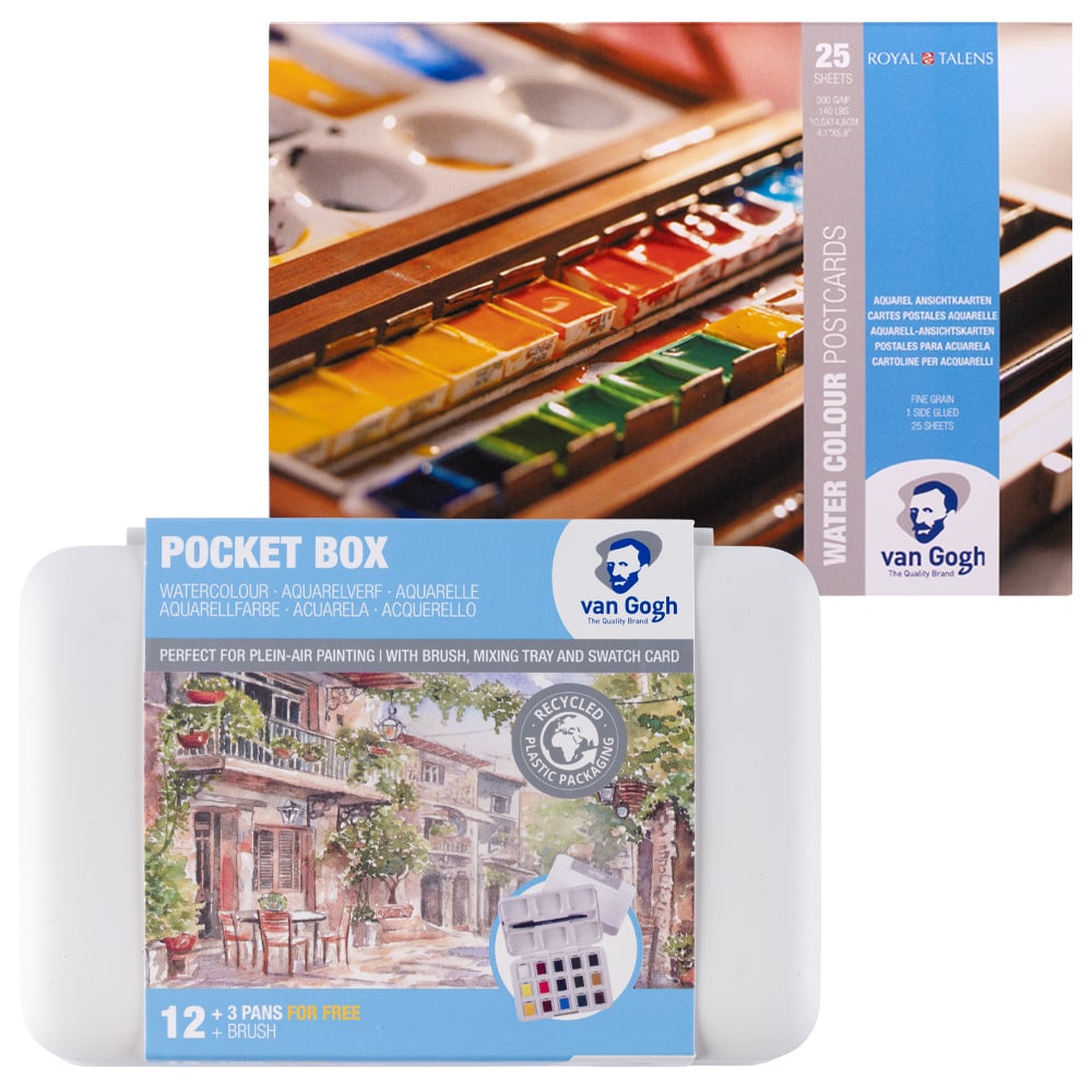 Talens Van Gogh gavesett pocketbox m/blokk