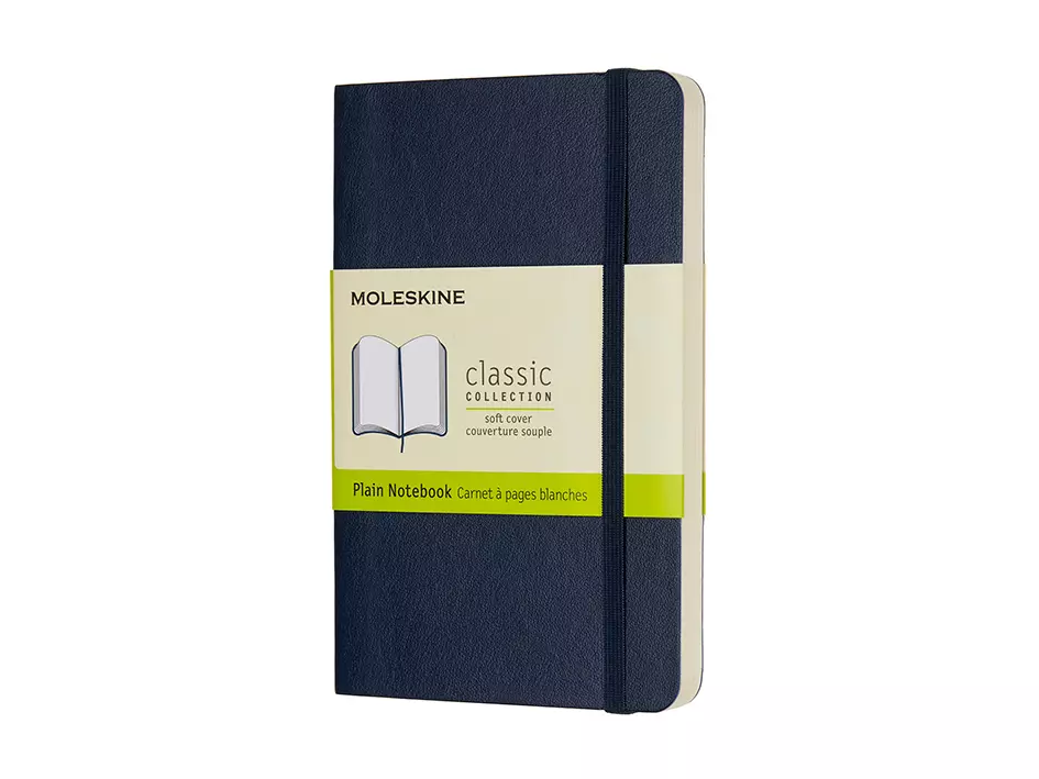 Moleskine Classic Notebook Soft - Plain Sapphire Blue 9x14