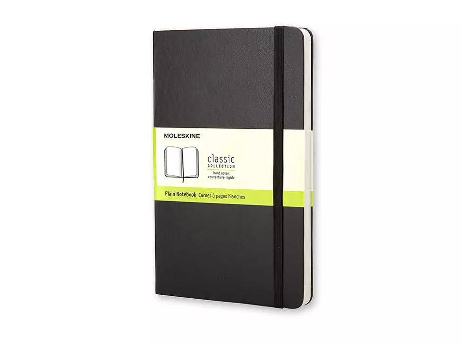 Moleskine Classic Notebook Hard - Plain Black 9x14