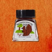 W&N Drawing Ink 14ml 074 Burnt Sienna