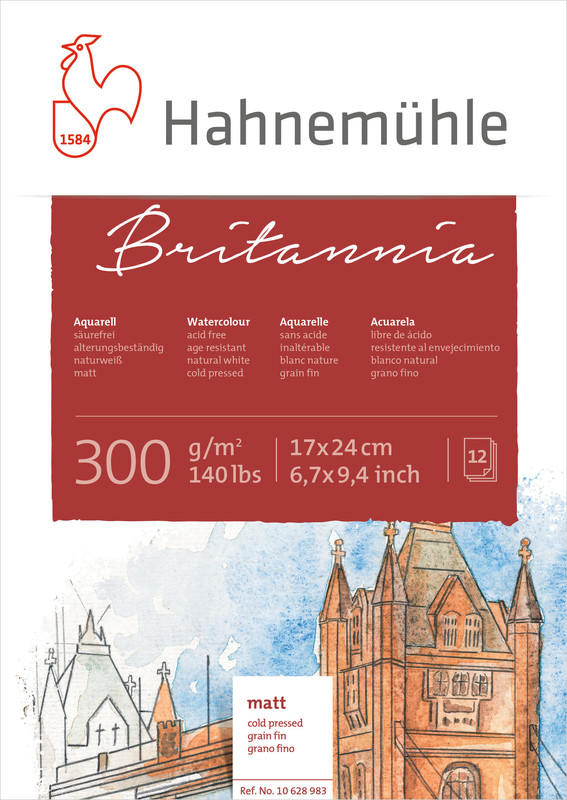 Hahnemühle Britannia Watercolor matt 300gr. 17x24 628983