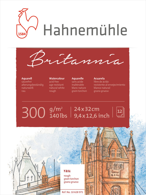 Hahnemühle Britannia Watercolor rough 300gr. 24x32 628971