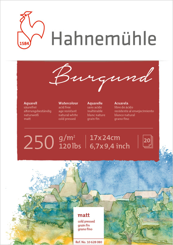 Hahnemühle Burgund Watercolour matt 250gr. 17x24 628080