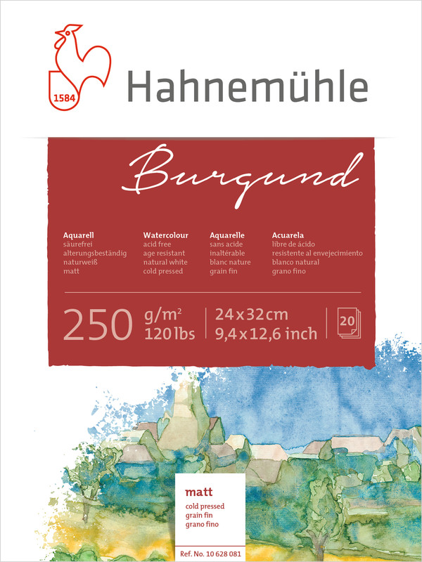 Hahnemühle Burgund Watercolour matt 250gr. 24x32 628081