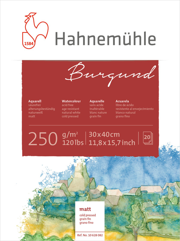 Hahnemühle Burgund Watercolour matt 250gr. 30x40 628082