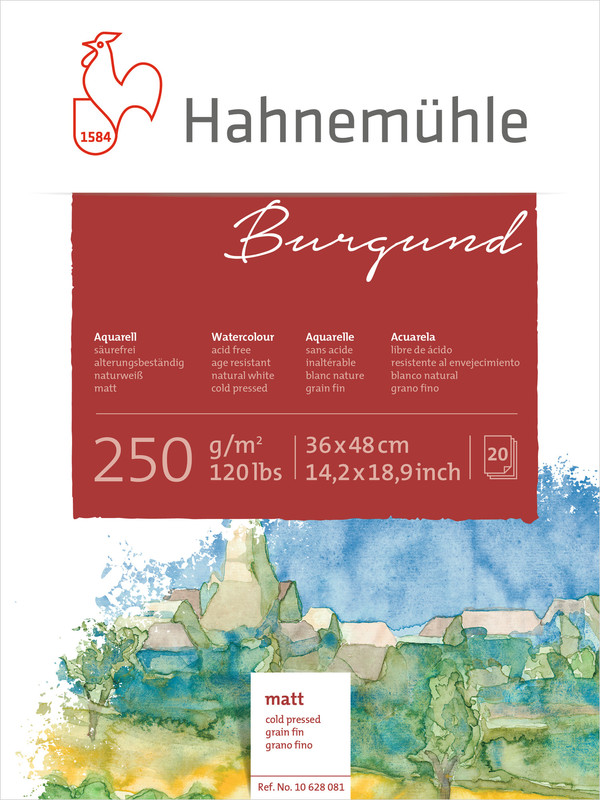 Hahnemühle Burgund Watercolour matt 250gr. 36x48 628083