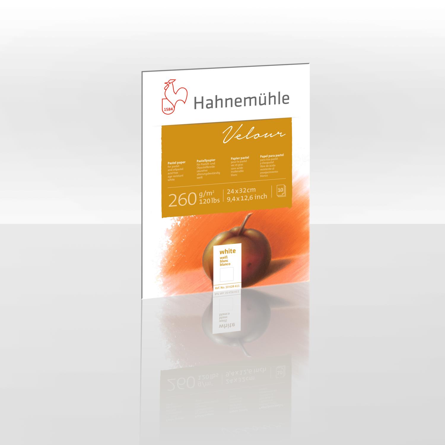 Hahnemühle Velour pastel pad white 10 sheets 24x32