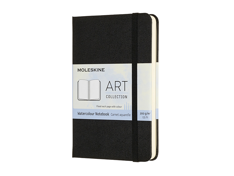 Moleskine Art Watercolor Notebook Hard - Blank Black 9x14cm - 200g