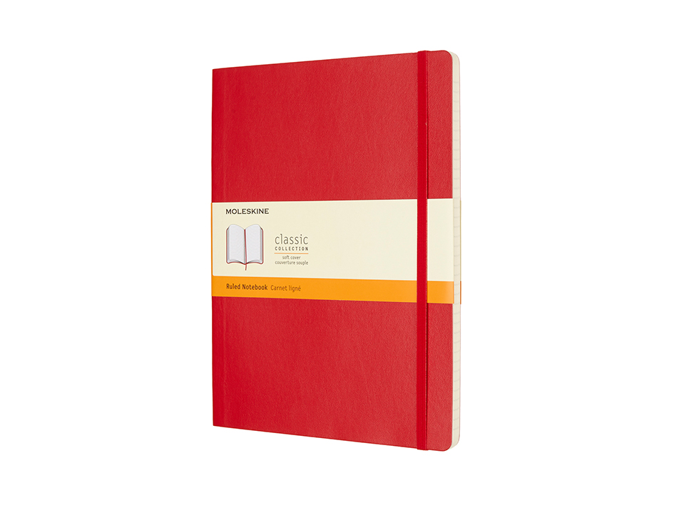 Moleskine Classic Notebook Soft - Linjert Scarlet Red 19x25cm