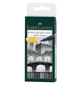 Faber-Castell Pitt Artist pens "brush" Shades of Grey set 6
