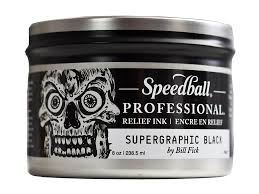 Speedball Pro Relief Ink – 8oz Supergraphic Black 237ml