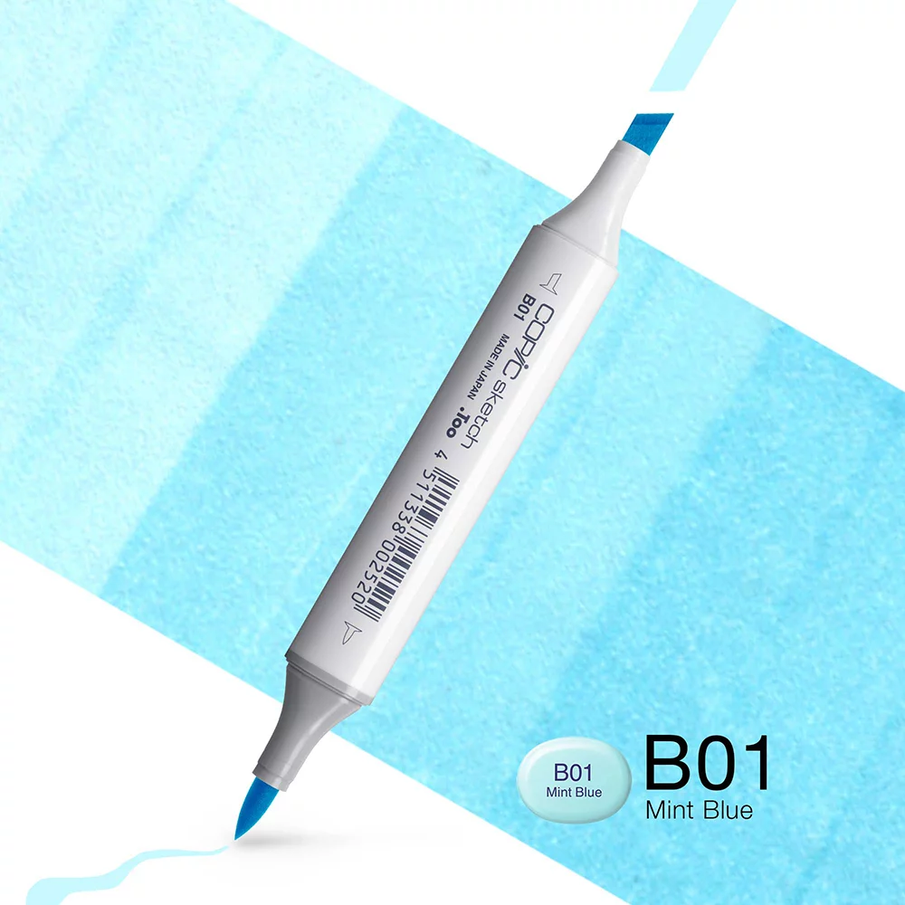 Copic Marker Sketch - B01 Mint Blue