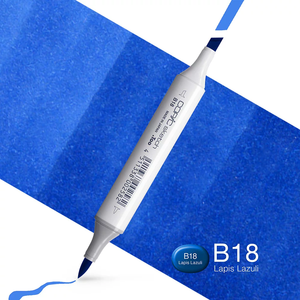 Copic Marker Sketch - B18 Lapis Lazuli