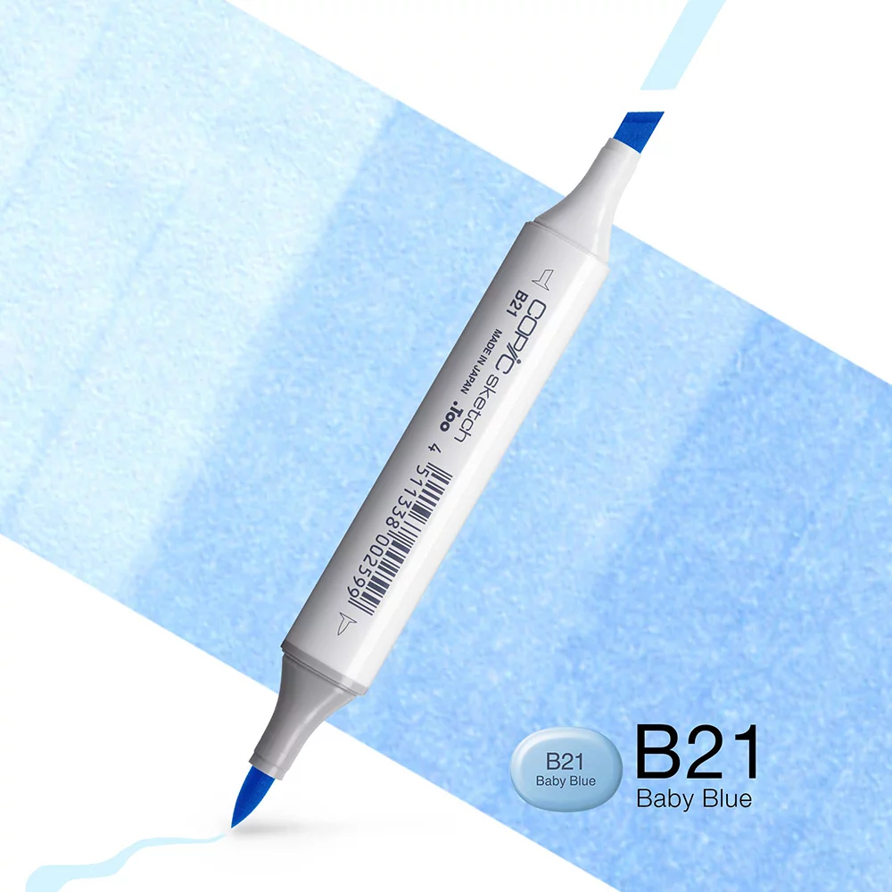 Copic Marker Sketch - B21 Baby blue
