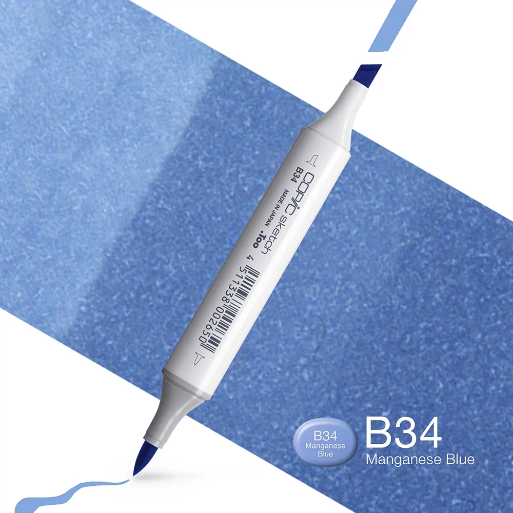 Copic Marker Sketch - B34 Manganese Blue
