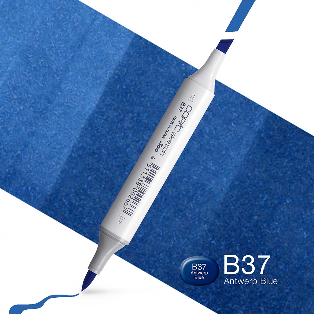 Copic Marker Sketch - B37 Antwerp Blue