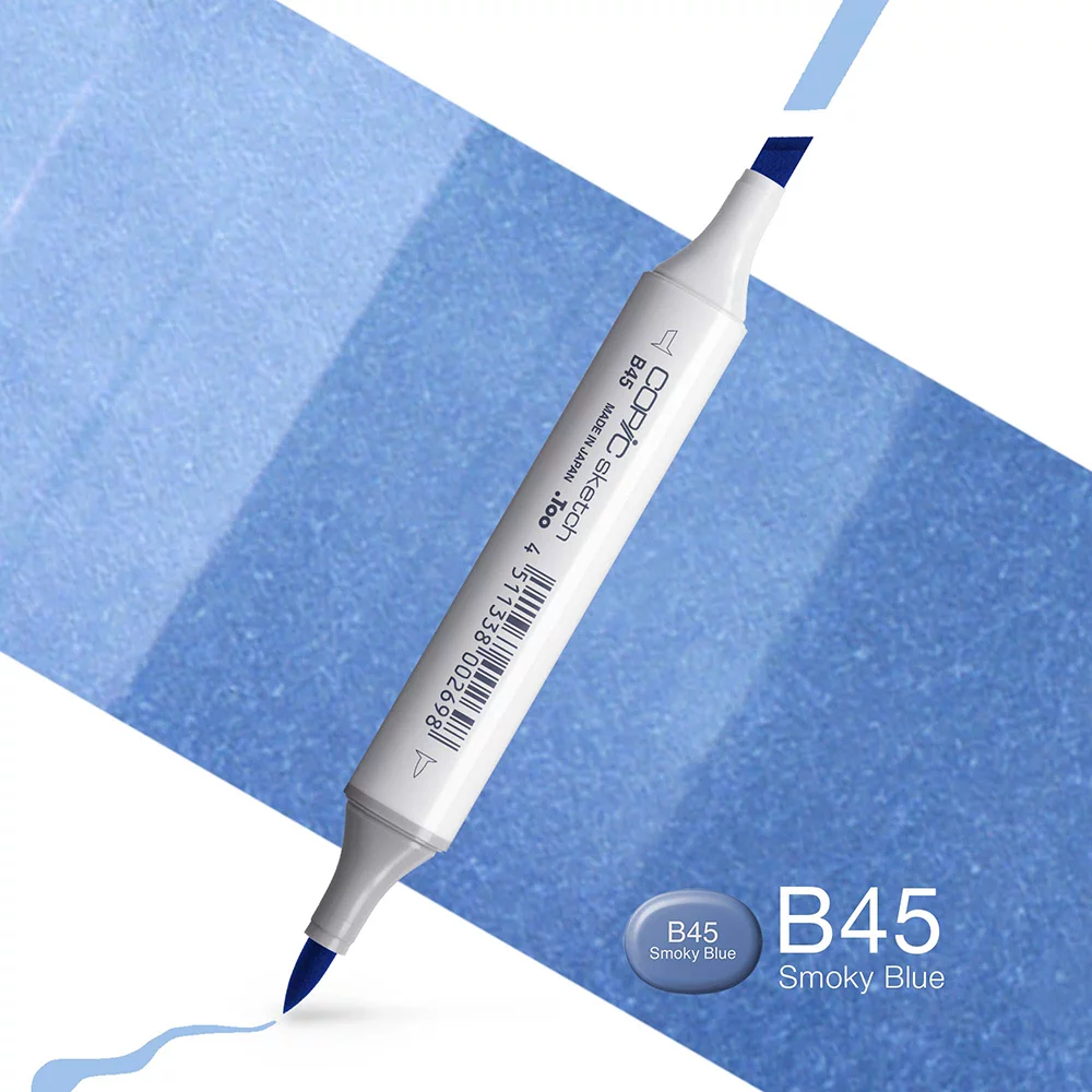 Copic Marker Sketch - B45 Smoky Blue