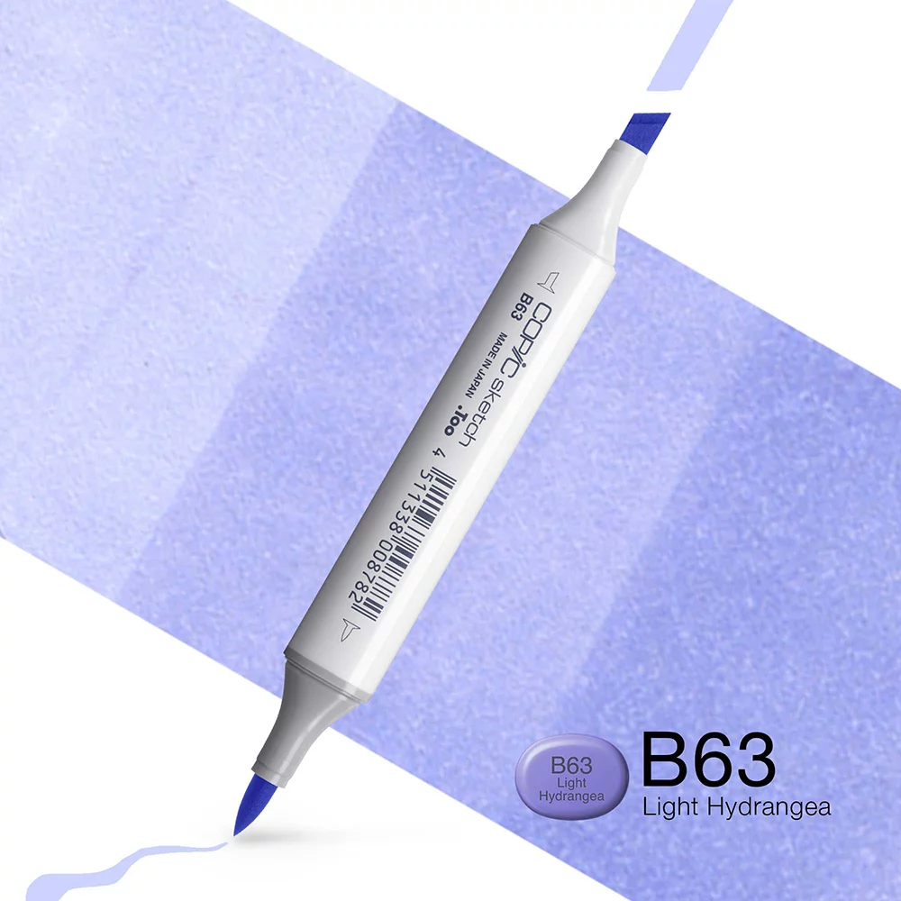 Copic Marker Sketch - B63 Light Hydrangea