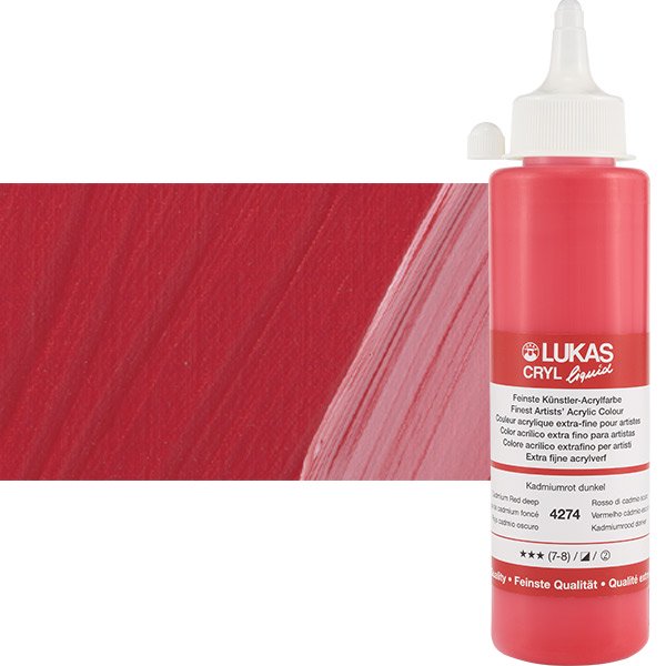 LukasCryl Liquid 250 ml 4274 Cadmium Red Deep S2