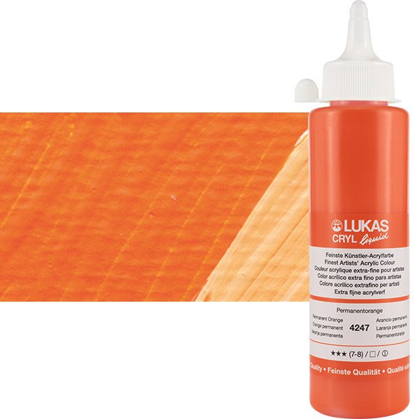 LukasCryl Liquid 250 ml 4247 Permanent Orange S1
