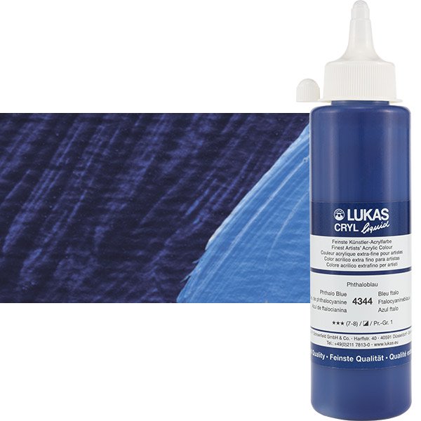 LukasCryl Liquid 250 ml 4344 Phthalo Blue S1